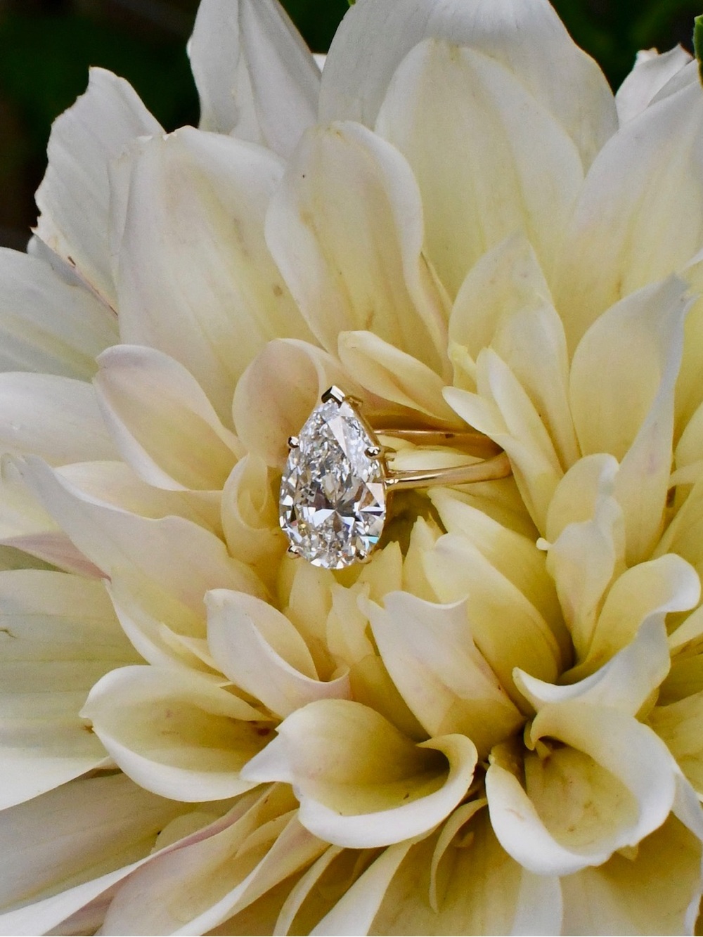 Like New, Low Profile 4.02 CT Lab Grown Pear Diamond with IGI Report